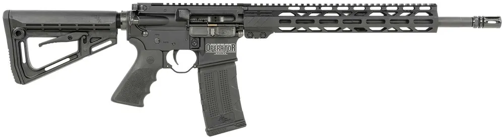 Rock River Arms OP1500 LAR-15M Operator ETR Carbine 5.56x45mm NATO 16" Barrel, 30+1 Optic Ready, Overall Black, RRA NSP-2 Carbine Stock & Hogue Rubber Beavertail Grip Right Hand