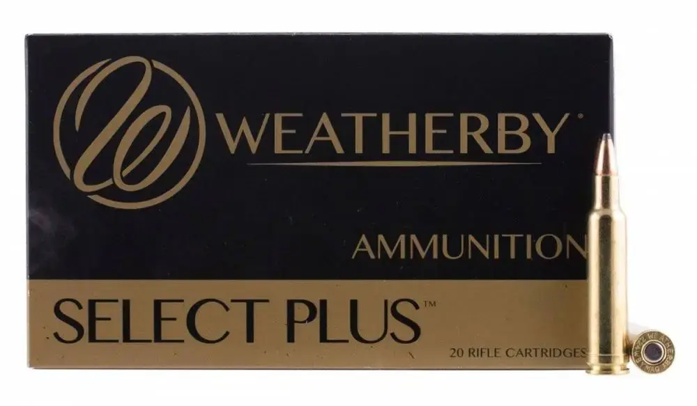 Weatherby H340225SP Select Plus 340 Wthby Mag 225 gr Spire Point (SP) 20 Round Box