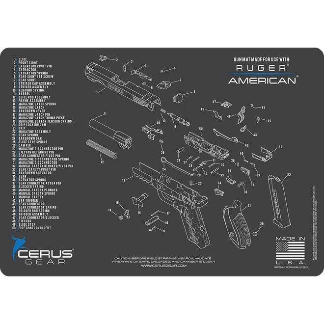 HANDGUN 12X17 3mm PROMAT RUGER AMERICAN HANDGUN CHAR GRAY
