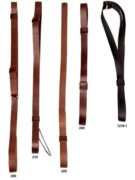 Hunter Company 230 Military Quick Fire Sling made of Chestnut Tan Leather with 1" W & Adjustable Design for Rifles