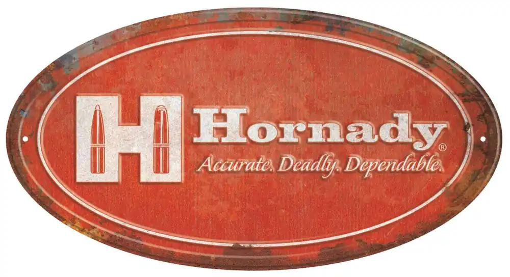 HORN 99144 HORNADY OVAL RUSTIC TIN SIGN