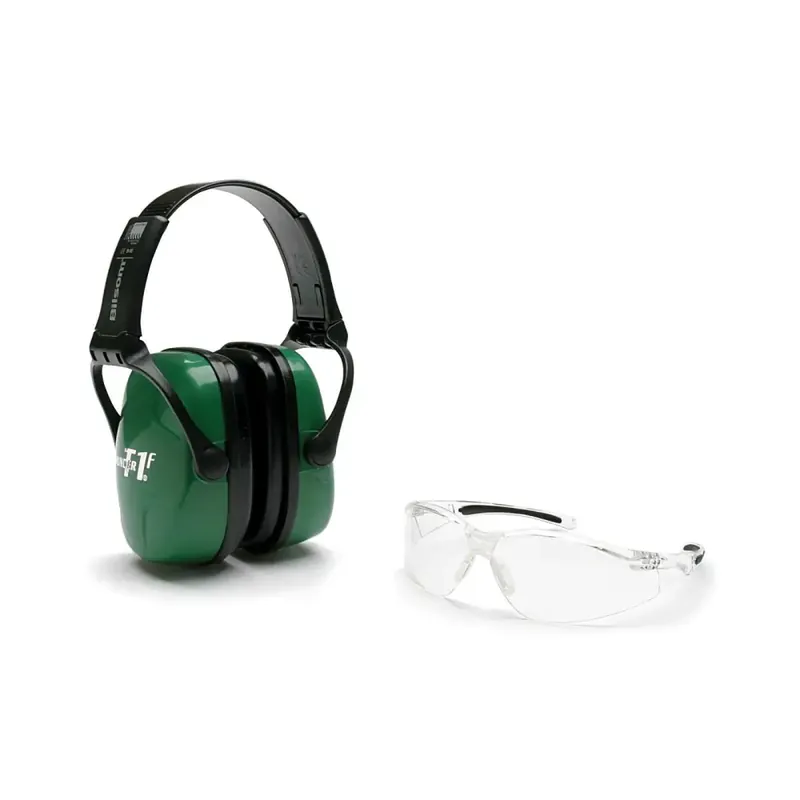 Howard Leight R01761 Woman's Shooting Safety Combo 25 dB Over the Head Green Ear Cups w/Black Band, Clear Glasses
