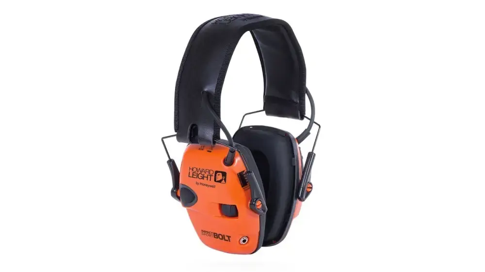 Howard Leight R02231 Impact Sport Bolt Electronic Muff 22 dB Over the Head Orange Ear Cups w/Black Band