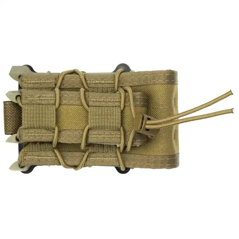 High Speed Gear 112RP0CB TACO MOLLE X2RP Double Modular Rifle Magazine Pouch Coyote Brown Nylon w/Polymer Divider with Pistol Mag Pouch