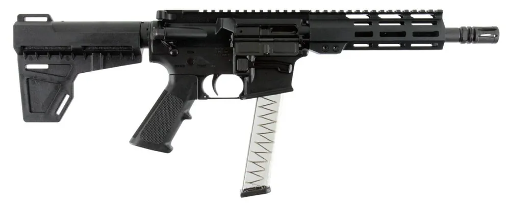 I.O. IO9MM2022BR M215 ML-7 9mm Luger 7.50" 30+1 Black Black Polymer Grip KAK Shockwave Pistol Brace