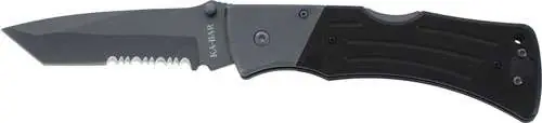 Ka-Bar 3065 Mule 3.94" Gray Tanto Partially Serrated G10 Black Handle Folding