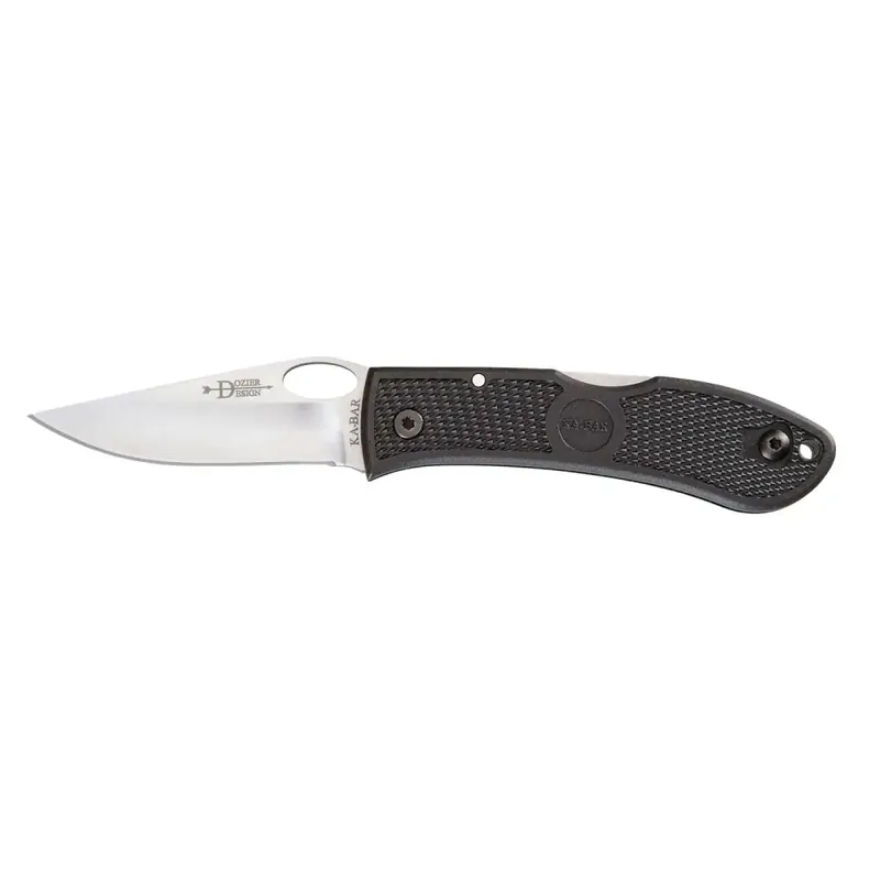 Ka-Bar 4065 Dozier 3" Clip Point Plain AUS 8A Steel Zytel Black Handle Folding