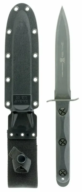 Ka-Bar EK44 Ek Model 4 6.63" Double Edge Spear Point Plain 1095 Cro-Van FRN Black Handle Fixed
