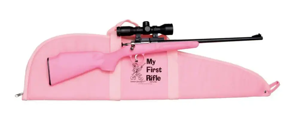Crickett KSA2220BSC Crickett Package 22 LR 1 16.13" Blued Pink Right Youth/Compact Hand