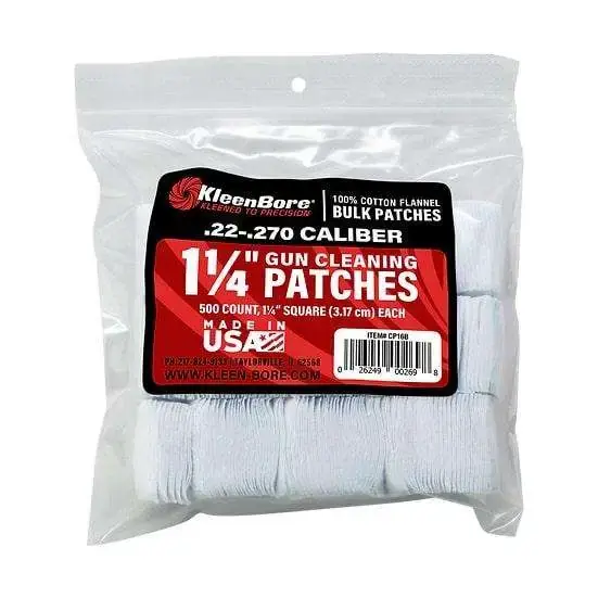 Kleen-Bore Super Shooter Cotton Patches Cleaning Patches 1.25" Sq