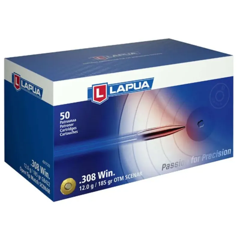 LAPUA RIFLE AMO .308 WIN 7.62X51 185GR HPBT SCENAR 50RD