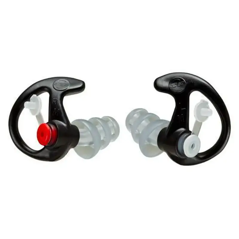 Surefire EP4BKLPR EP4 Sonic Defenders Plus Polymer 24 dB Earbuds Clear Ear Buds w/Black Ear Piece Large