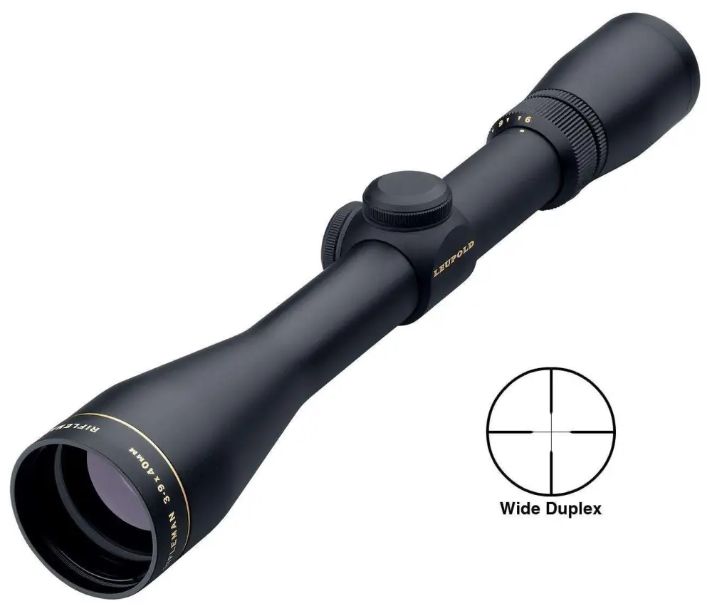 Leupold 56160 Rifleman 3-9x 40mm Obj 32.9-13.1 ft @ 100 yds FOV 1" Tube Black Matte Finish Wide Duplex (SFP)