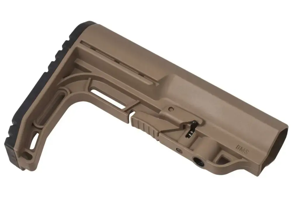 Mission First Tactical BMSSDE Battlelink Minimalist Stock Collapsible Scorched Dark Earth Synthetic for AR15/M16/M4 with Commercial Tubes