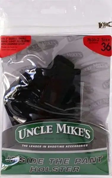 Uncle Mikes 76362 Inside The Pants with Retention Strap LH 2" Sm Frame 5-Shot Revolver Nylon Black