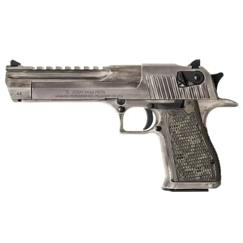 Magnum Research DE44WMD Desert Eagle Mark XIX 44 Rem Mag 6" 8+1 Distressed White Cerakote Distressed G10 Grip