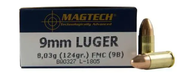 Magtech, Sport Shooting, 9MM, 124 Grain, Full Metal Case, 50 Round Box