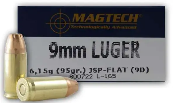 Magtech 9D Range/Training 9mm Luger 95 gr Jacketed Soft Point (JSP) 50 Round Box