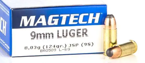 Magtech 9S Range/Training 9mm Luger 124 gr Jacketed Soft Point (JSP) 50 Round Box