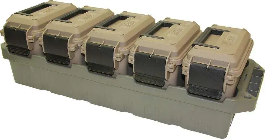 MTM 5-CAN AMMO CRATE MINI W/5 AC15 MINI AMMO CANS GRN/DK ERT