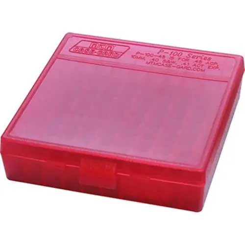 MTM P1004529 Case-Gard P-100 45 ACP/10mm 100rd Clear Red