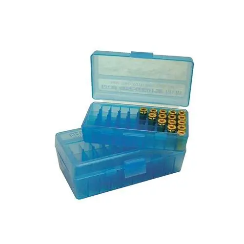MTM P509M24 Case-Gard P-50 Multi-Caliber 50rd Clear Blue