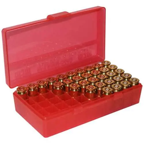 MTM P50929 Case-Gard P-50 9mm Luger/380 ACP 50rd Clear Red