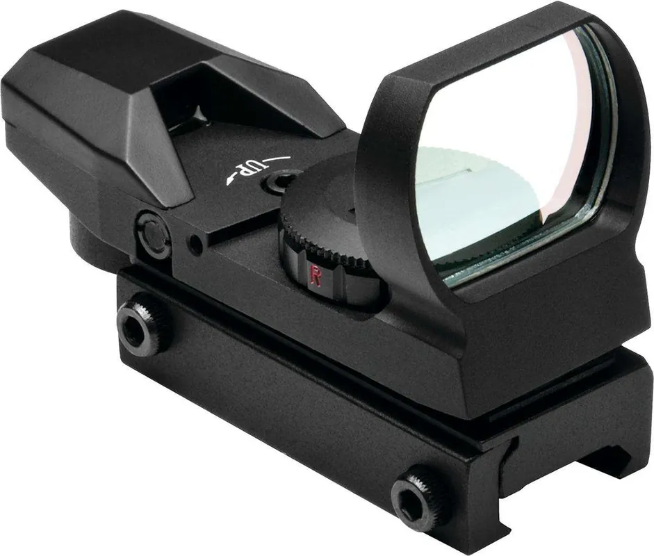 NCStar D4RGB Reflex Optic 1x 24x34mm 3 MOA Illuminated 4 Pattern Red/Green CR2032 Lithium Black Anodized