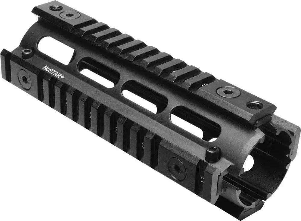 NCStar MAR4S Quad Rail AR-15 Black Hardcoat Anodized Aluminum 6.70"