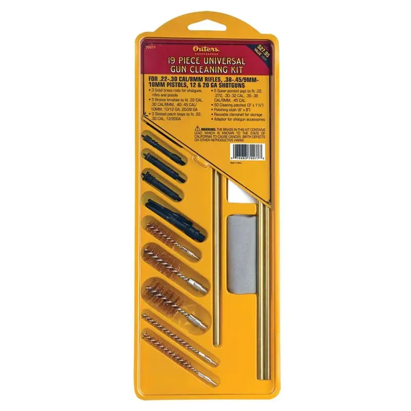 Outers 70077 Universal Multi-Caliber Rifle/Shotgun/Pistol 19 Piece Cleaning Kit