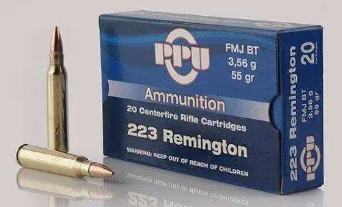 PPU PP223F1 Standard Rifle 223 Rem 55 gr Full Metal Jacket Boat Tail (FMJBT) 20 Round Box