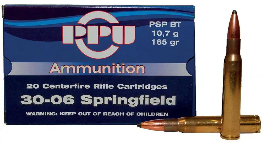 PPU PP30062 Standard Rifle 30-06 Springfield 165 gr Pointed Soft Point (PSP) 20 Round Box