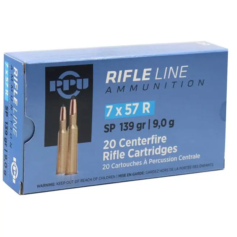 PPU PP757 Metric Rifle 7x57R 139 gr Soft Point (SP) 20 Round Box
