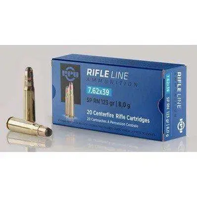 PPU PP76239S Metric Rifle 7.62x39mm 123 gr Soft Point (SP) 20 Round Box