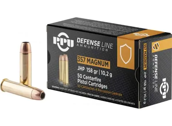 PPU PPD357 Handgun 357 Mag 158 gr Jacketed Hollow Point (JHP) 50 Round Box