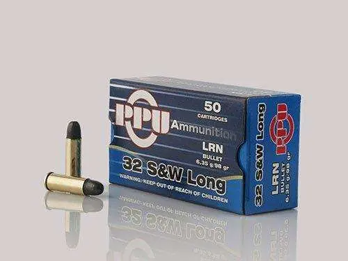PPU PPH32SW Handgun 32 S&W Long 98 gr Lead Round Nose (LRN) 50 Round Box