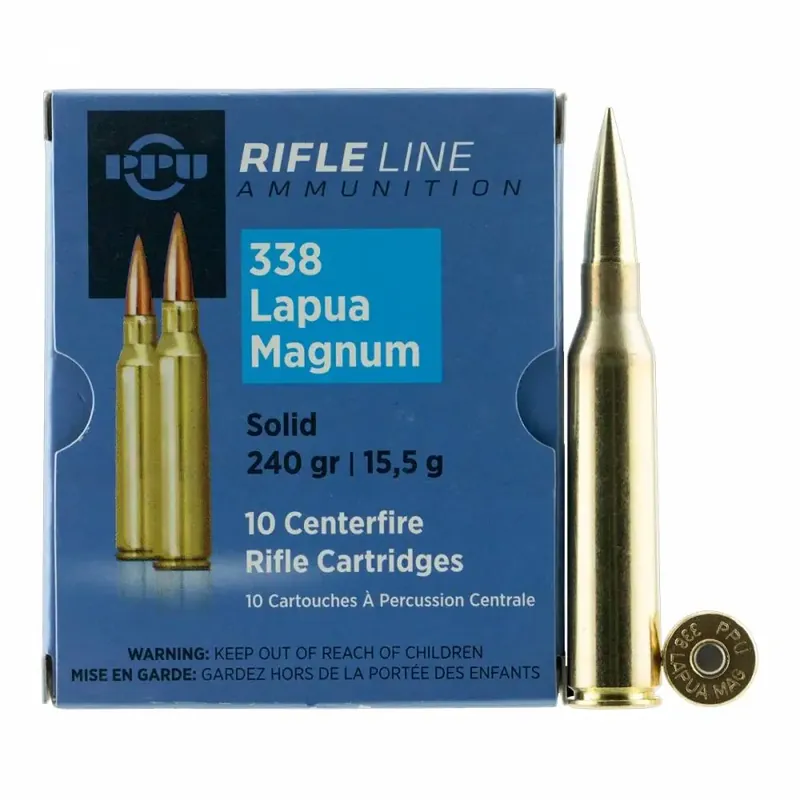 PPU PPM338 Match 338 Lapua Mag 240 gr Copper Solid 10 Round Box