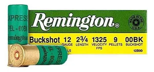 Remington Ammunition NS1235HVT Express 12 Gauge 2.75 9 Pellets 00 Buck Shot 25 Round Box