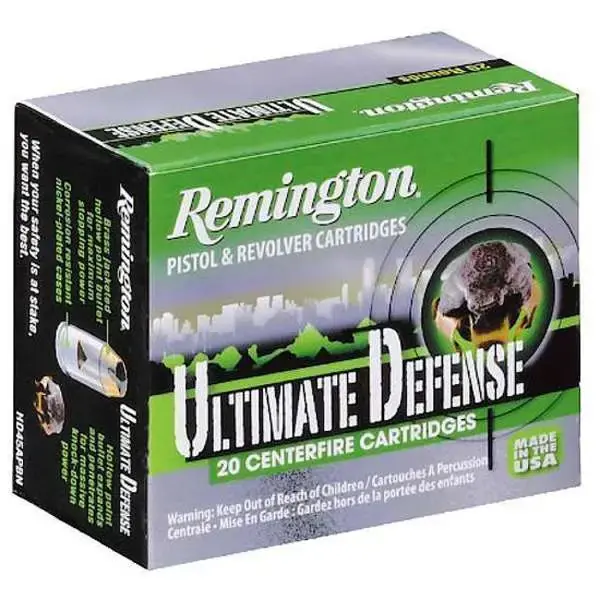 Remington Ammunition HD38SBN Ultimate Defense 38 Special +P 125 gr Brass Jacket Hollow Point (BJHP) 20 Round Box