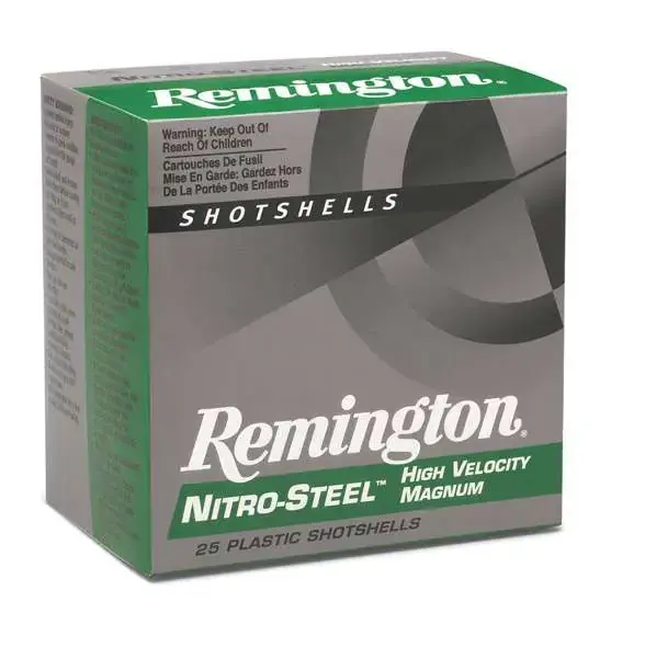 Remington Ammunition NS12S2 Nitro Steel 12 Gauge 2.75 1 1/4 oz 2 Shot 25 Round Box