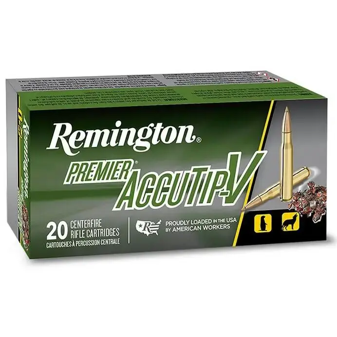 Remington Ammunition PRA243WB Premier Accutip 243 Win 75 gr AccuTip-V Boat Tail 20 Round Box