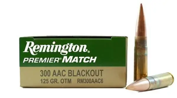 Remington Ammunition RM300AAC6 Premier Match 300 Blackout 125 gr Sierra MatchKing Open Tip Match (OTM) 20 Round Box