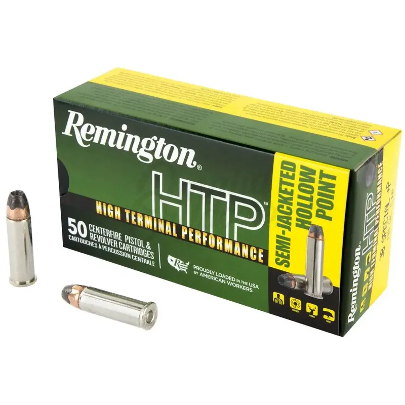Remington Ammunition RTP38S21 HTP 38 Special +P 125 gr Semi-Jacketed Hollow Point (SJHP) 50 Round Box
