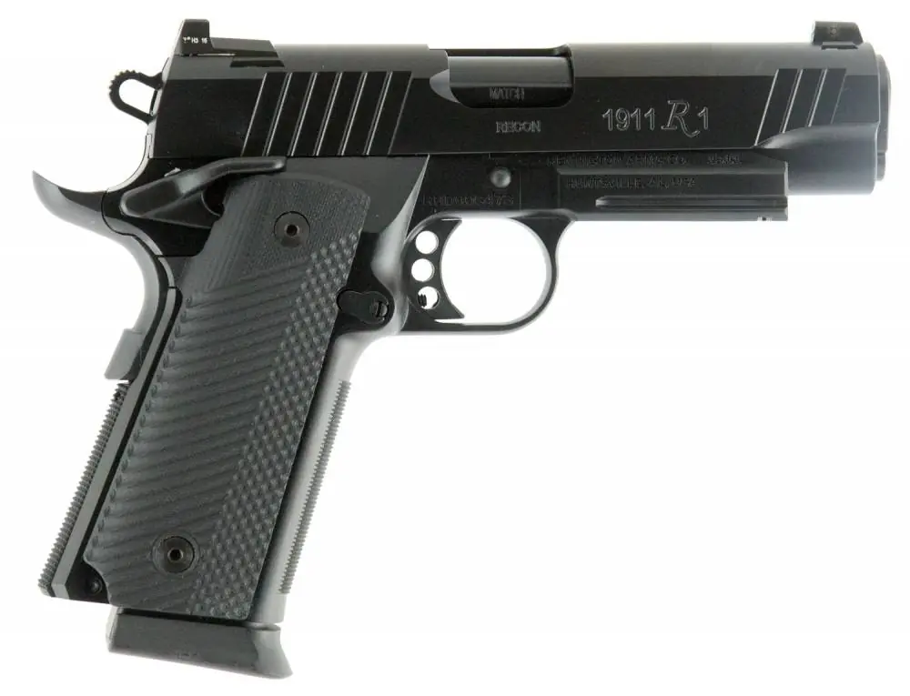 Remington Firearms 96489 1911 R1 Recon Commander 45 ACP 4.25" 15+1 Black PVD Black G10 Grip