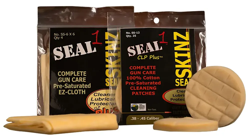 SEAL 1 SS-12 ..38 - .45 CAL TREATED PATCHES 25/BAG