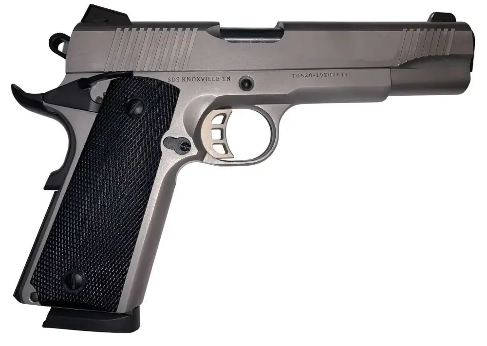 SDS Imports 1911DSS45 1911 Duty 45 ACP 5" 8+1 Stainless Steel Black Polymer Grip