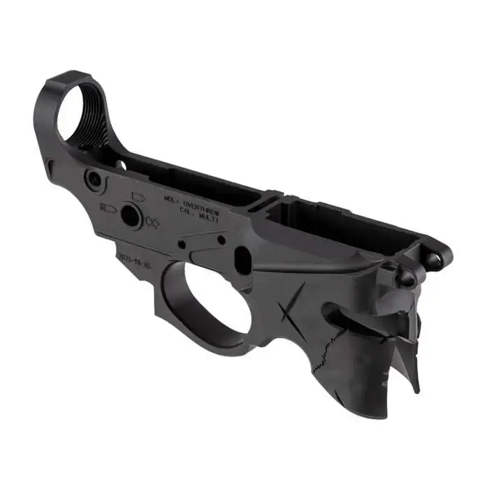 SHARPS BROS LLC SBLR07 Overthrow Stripped Lower AR-15 Multi-Caliber Black Hardcoat Anodized