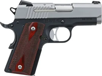 Sig Sauer 1911UT9TSS 1911 Ultra Compact 9mm Luger 3.30" 8+1 Black Hardcoat Anodized Stainless Steel Rosewood Grip