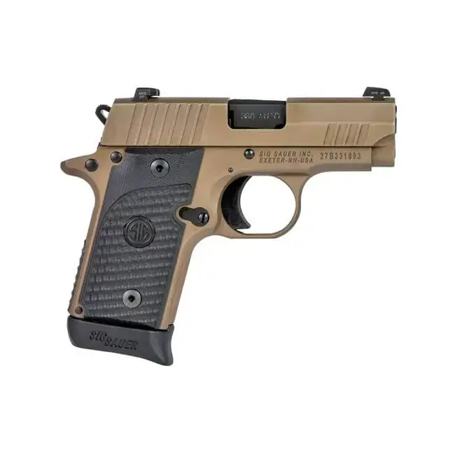 Sig Sauer 238380ESCPN P238 Micro-Compact Emperor Scorpion 380 ACP 2.70" 6+1 & 7+1 Flat Dark Earth Hardcoat Anodized Flat Dark Earth Nitron Stainless Steel Black Hogue G10 Piranha Grip