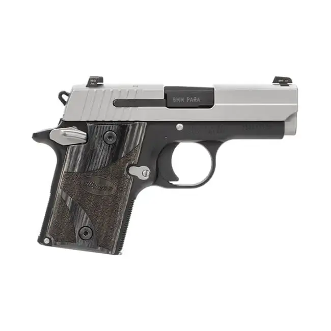 Sig Sauer 9389BGAMBI P938 Micro-Compact Blackwood Single 9mm Luger 3" 6+1 Hogue Blackwood Grip Black Nitron Stainless Steel